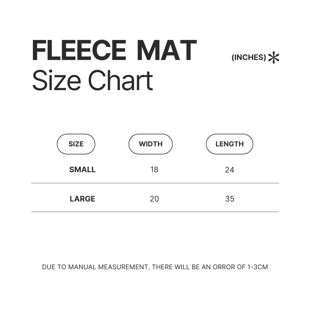 Fleece Mat Size Chart - Attack On Titan AU Store