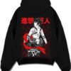 MIKPOR A.black hoodie flat back design - Attack On Titan AU Store